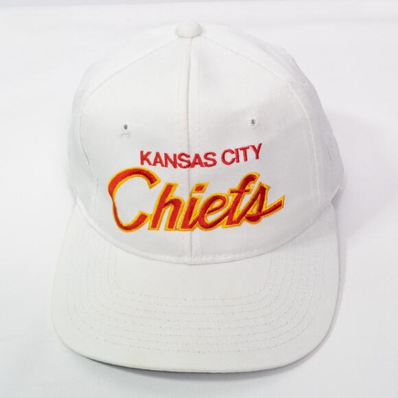 VTG Kansas City Chiefs SnapBack Hat Script Sports Specialties 90s All White RARE - Picture 2 of 13
